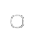 Skinny Silver Pave Square Band Ring top view on a white background - Camille Jewelry