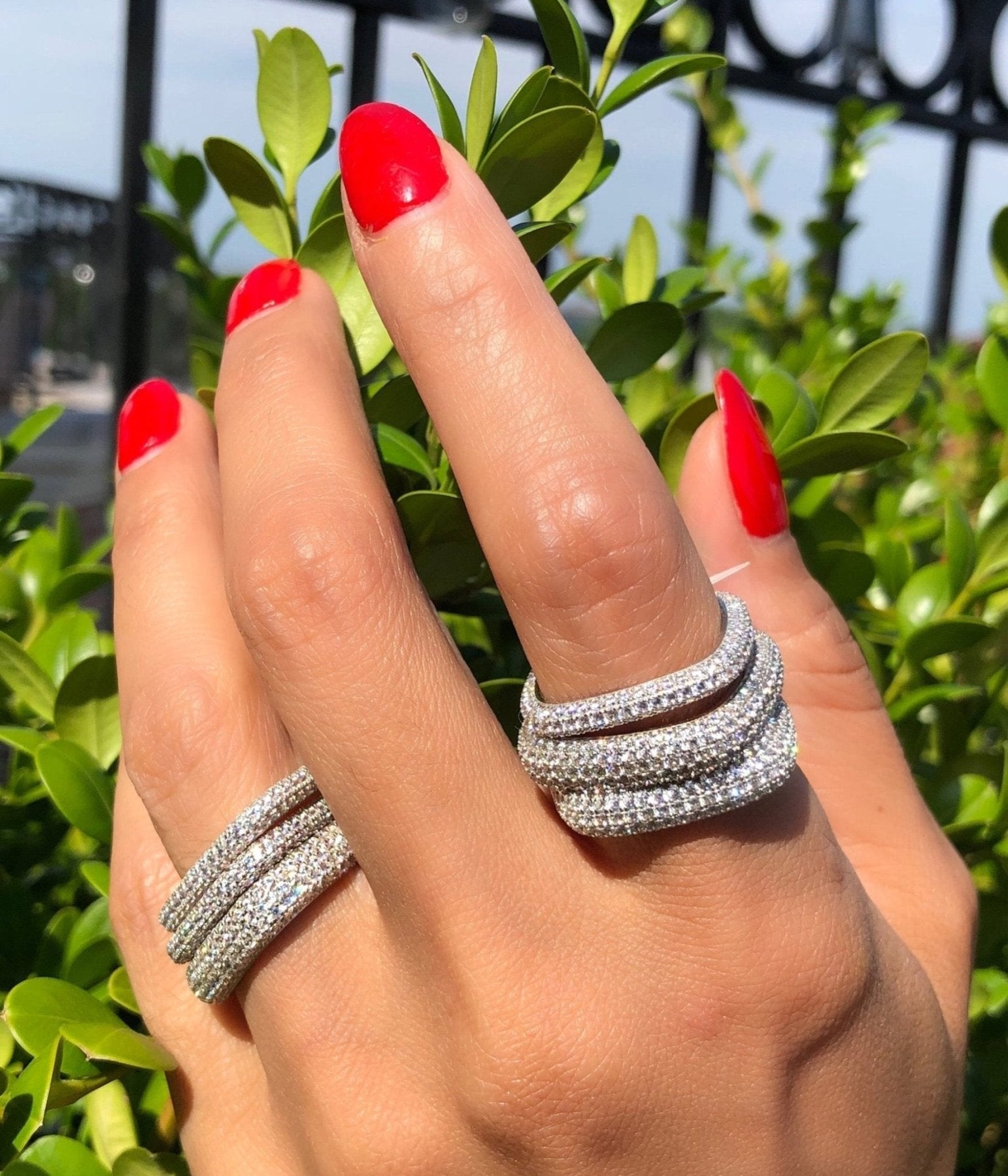 Skinny Square Ring in Gold Plated Sterling Silver - Camille Jewelry