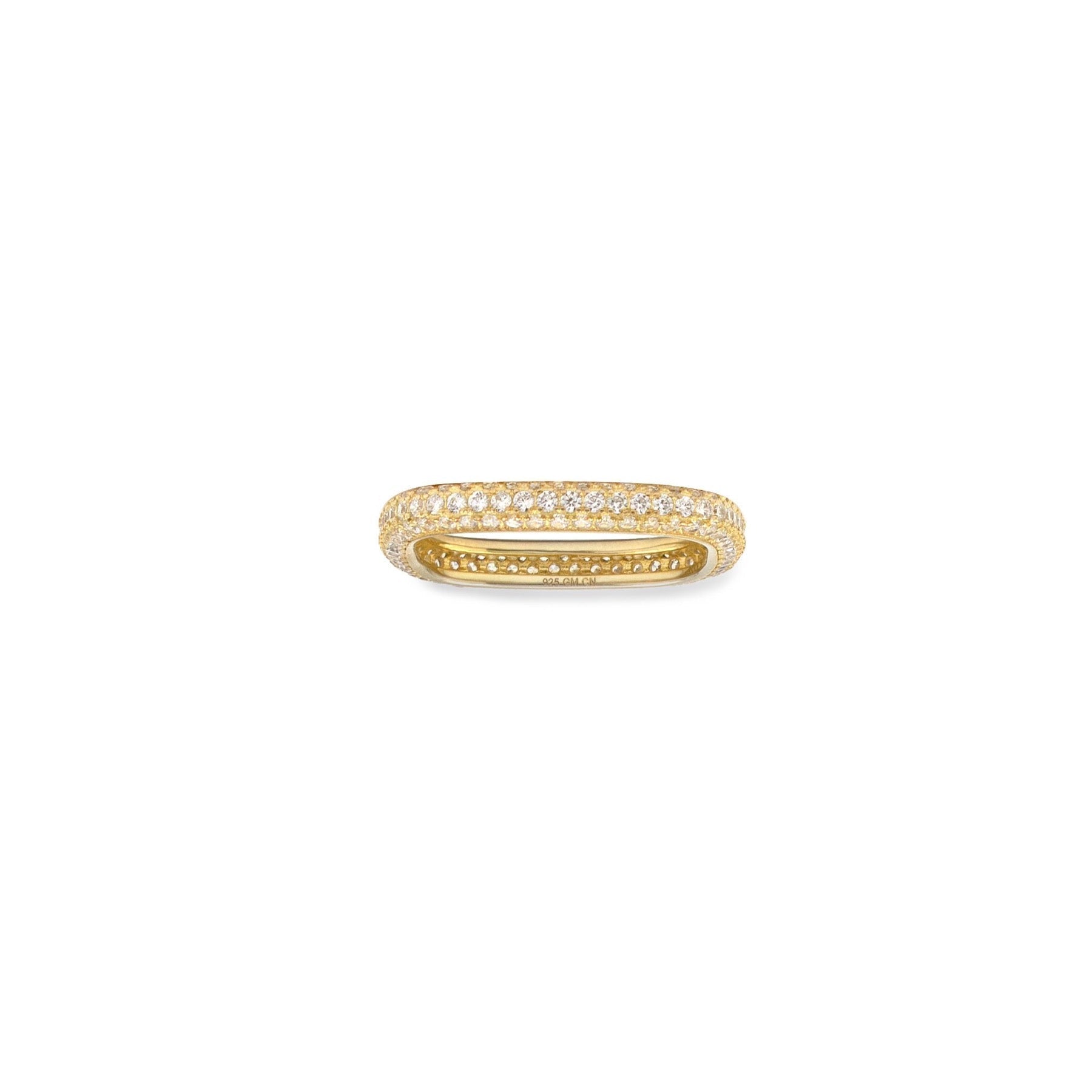 Skinny Square Ring in Gold Plated Sterling Silver - Camille Jewelry