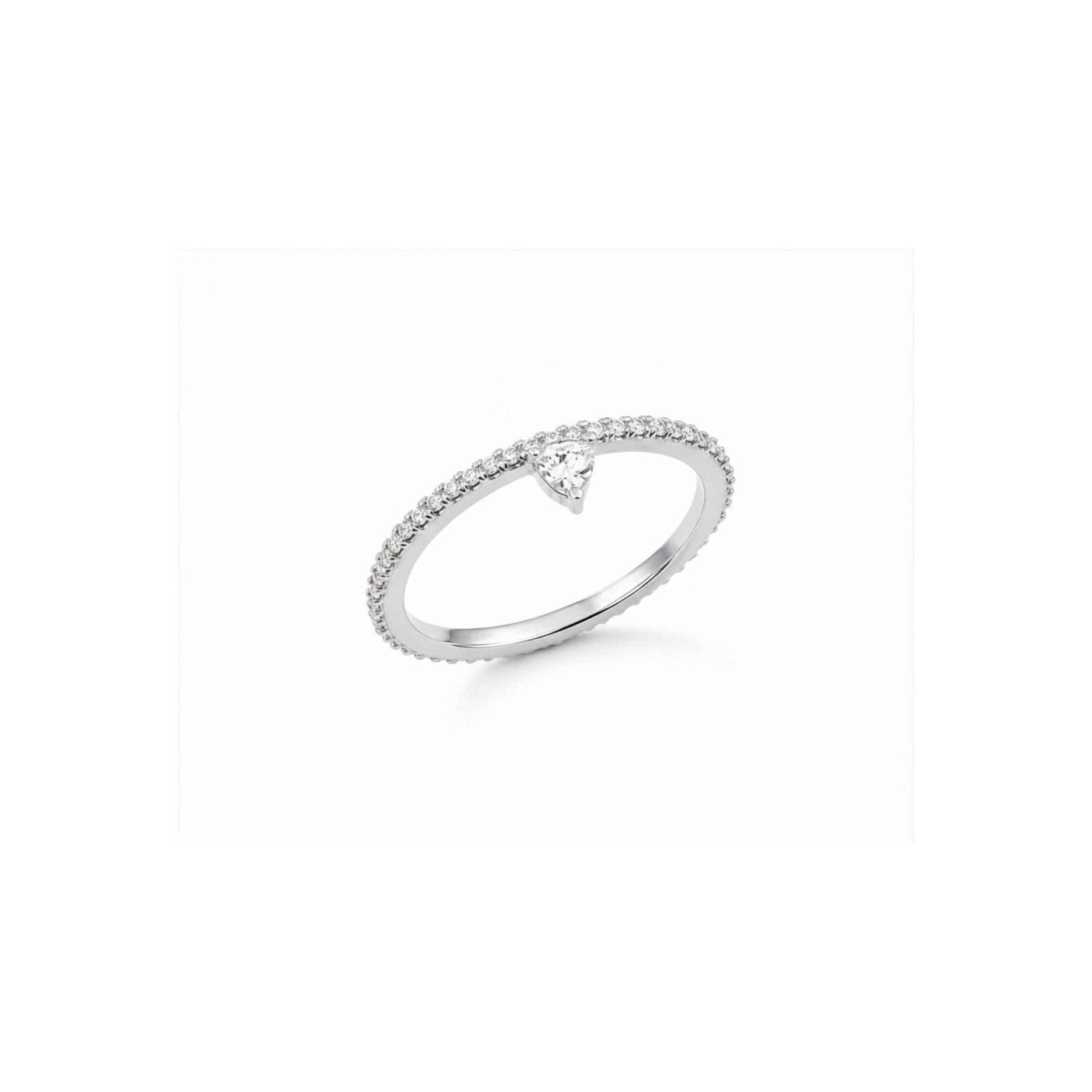 Skinny Trillion Pavé Stacking Ring in 18K Gold Vermeil - Camille Jewelry
