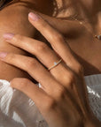 Skinny Trillion Pavé Stacking Ring in 18K Gold Vermeil - Camille Jewelry