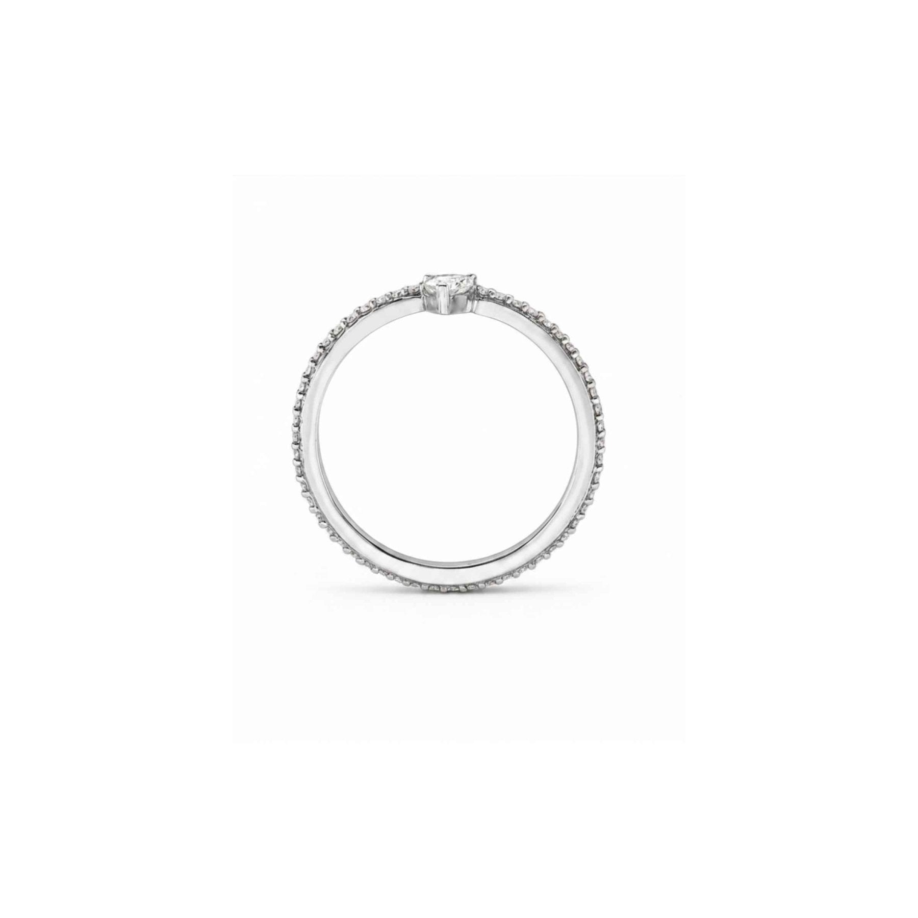 Skinny Trillion Pavé Stacking Ring in 18K Gold Vermeil - Camille Jewelry