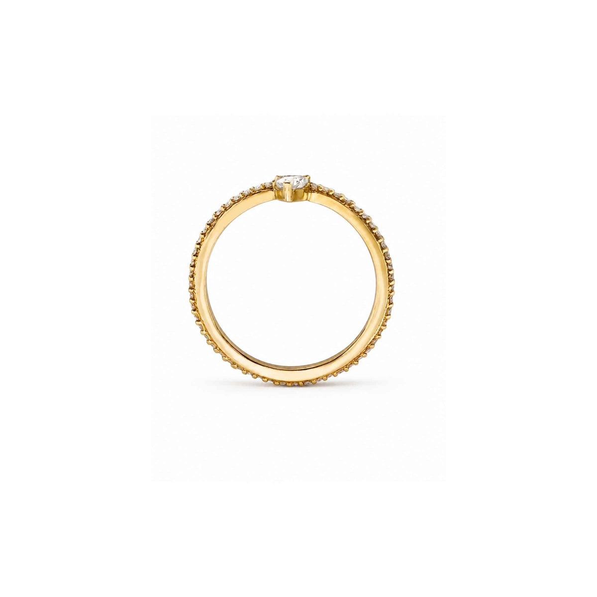 Skinny Trillion Pavé Stacking Ring in 18K Gold Vermeil - Camille Jewelry