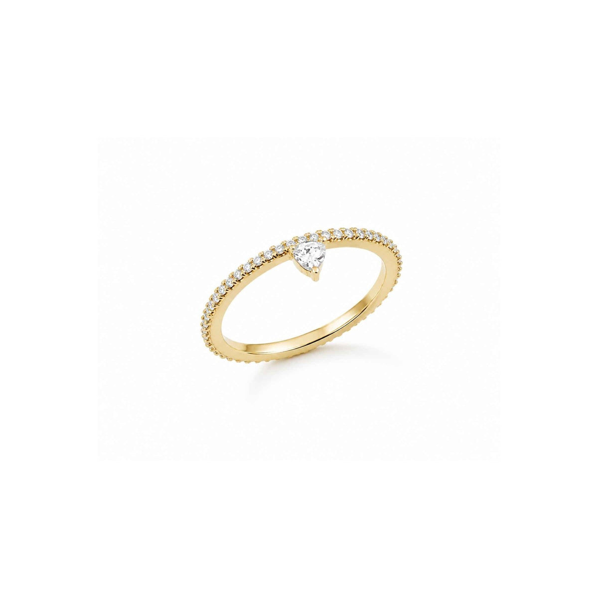 Skinny Trillion Pavé Stacking Ring in 18K Gold Vermeil - Camille Jewelry