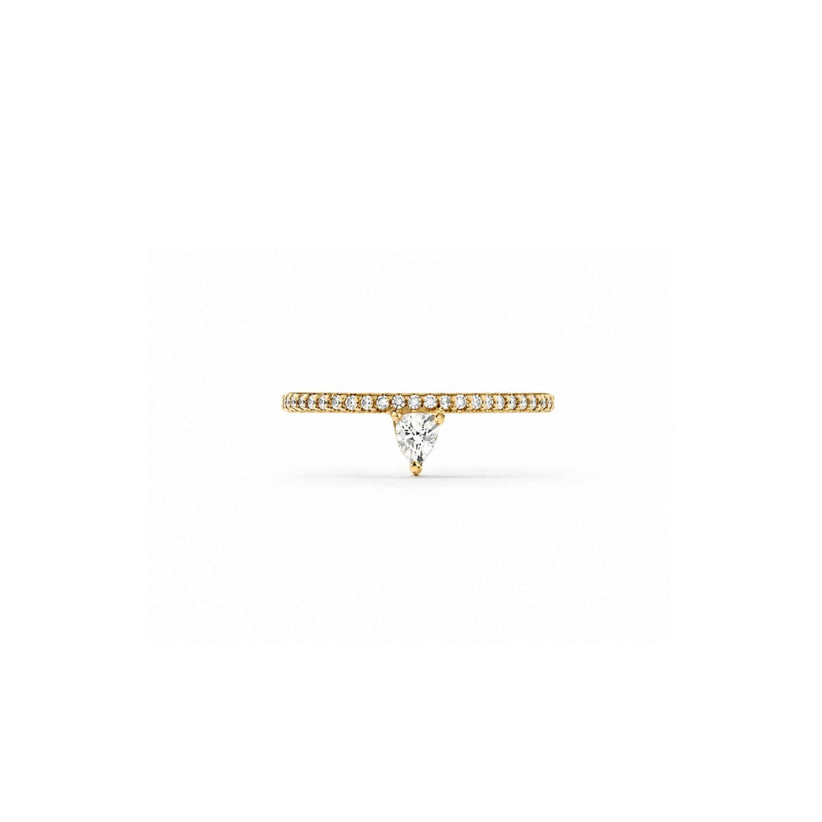 Skinny Trillion Pavé Stacking Ring in 18K Gold Vermeil - Camille Jewelry
