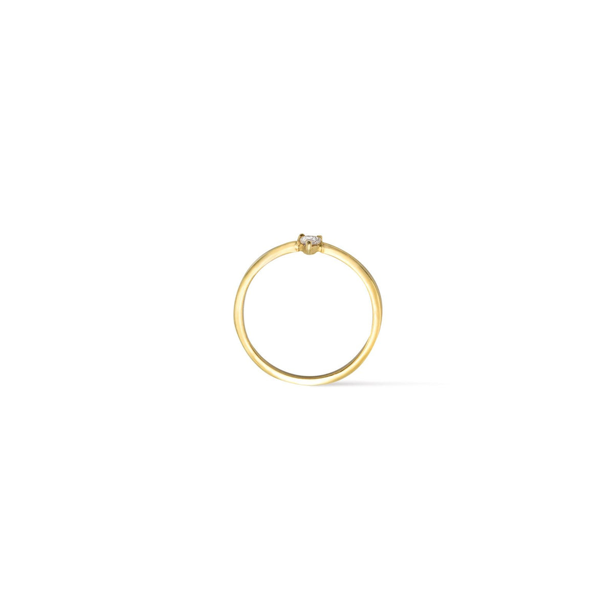 Skinny Trillion Ring – Dainty Women’s Jewelry in Gold Vermeil front view on a white background- Camille Jewelry
