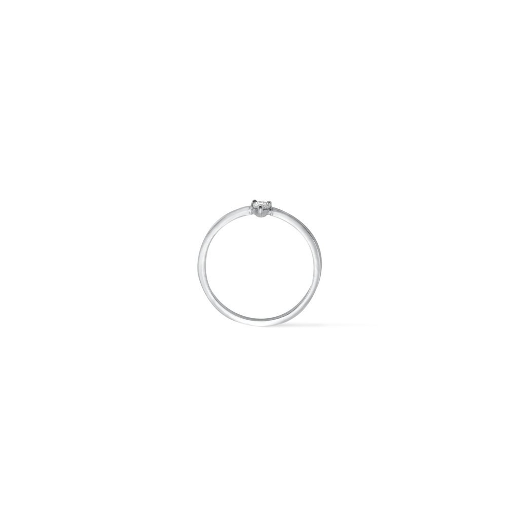 Sterling silver Skinny Trillion Ring on a white background– Dainty Women’s Jewelry - Camille Jewelry