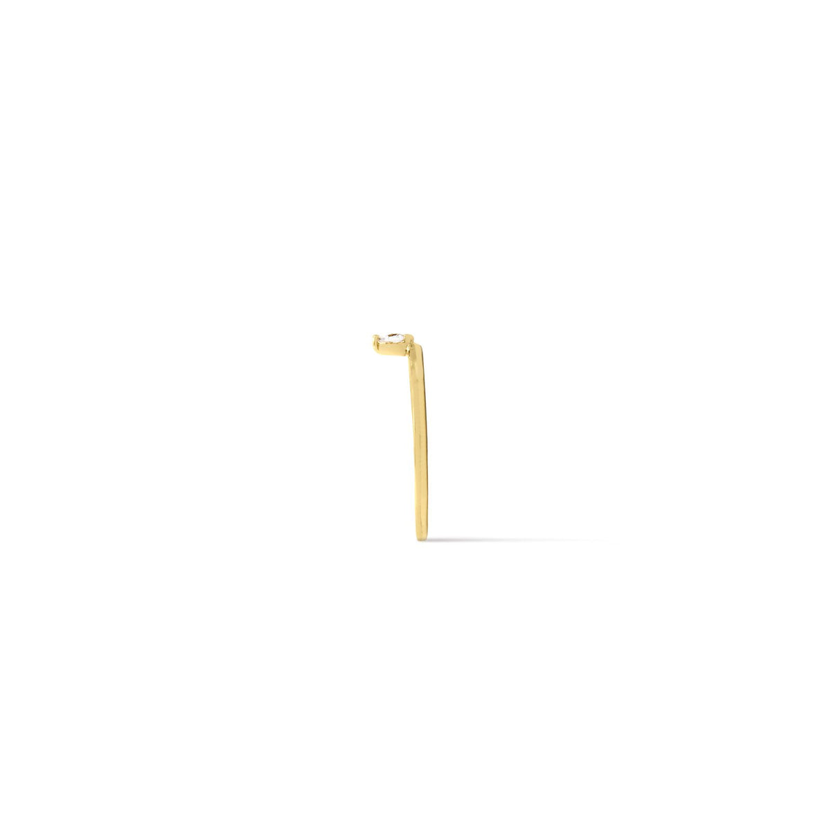 Skinny Trillion Ring – Dainty Women’s Jewelry in Gold Vermeil side view on a white background- Camille Jewelry
