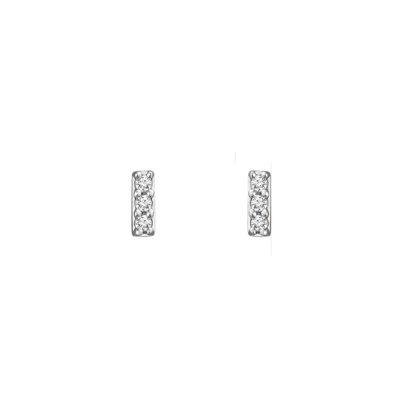 Small Diamond Bar Stud Earrings - Camille Jewelry