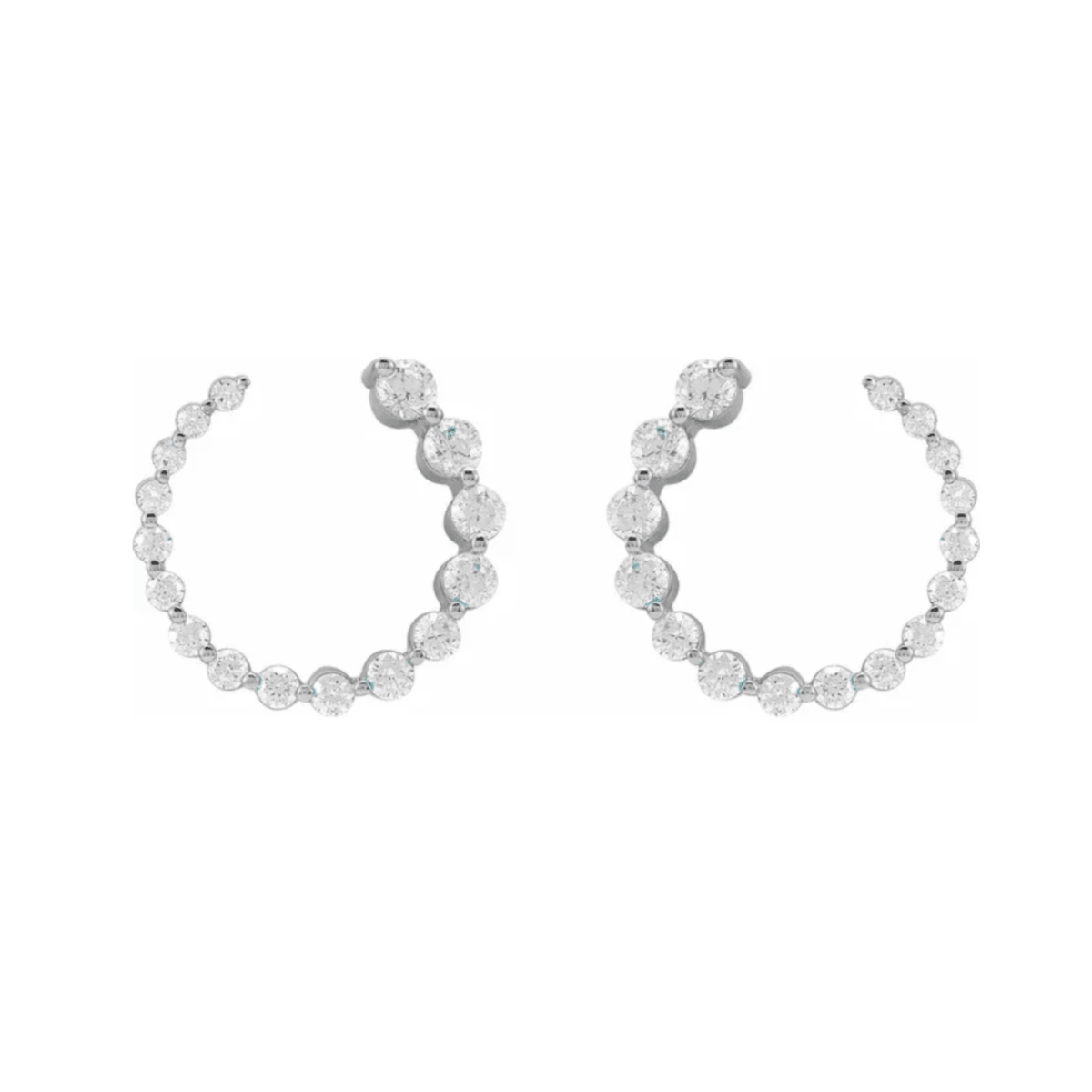 Small In and Out Diamond Hoop Earrings - Camille Jewelry