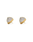 Gold Trillion Stud Earrings Concave 