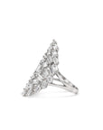 Sterling Silver Baguette Cocktail Ring Side View On White Background - Camille Jewelry