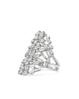 Sterling Silver Baguette Cocktail Ring On White Background- Camille Jewelry