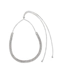 Sterling Silver Pave Curb Link Chain Necklace on a white background –Camille Jewelry