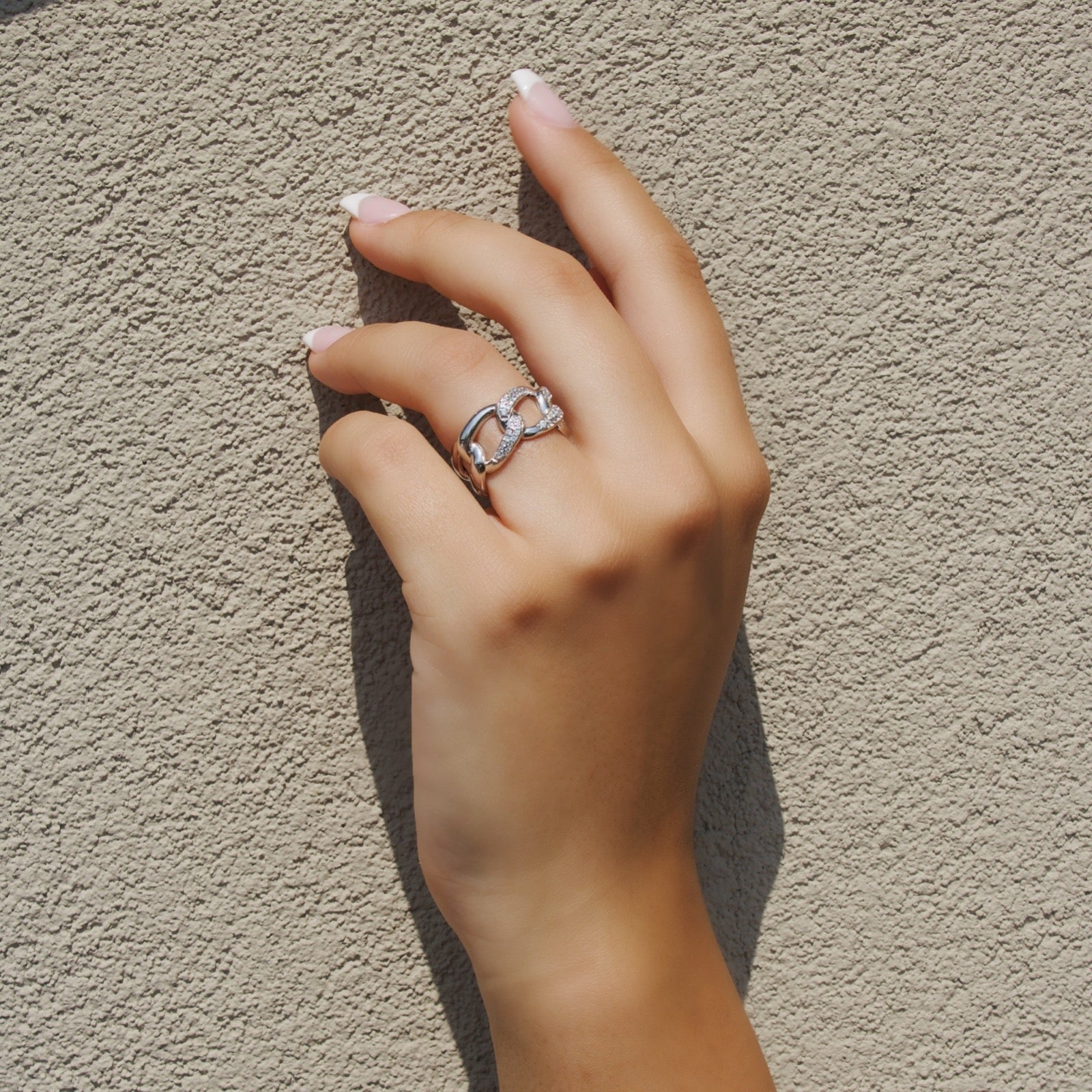 Sterling Silver Wide Large Pave Ring - Camille Jewelry