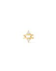 Gold Vermeil Double Trillion Ear Cuff on a white background– Semi-Fine Jewelry - Camille Jewelry