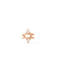 Rose Gold Vermeil Double Trillion Ear Cuff on a white background– Semi-Fine Jewelry - Camille Jewelry
