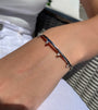 Trillion Cuff Bracelet – Edgy Bangle in Gold Vermeil on models wrist- Camille Jewelry
