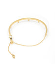 Trillion Cuff Bracelet – Edgy Bangle in Gold Vermeil back view on a white background- Camille Jewelry