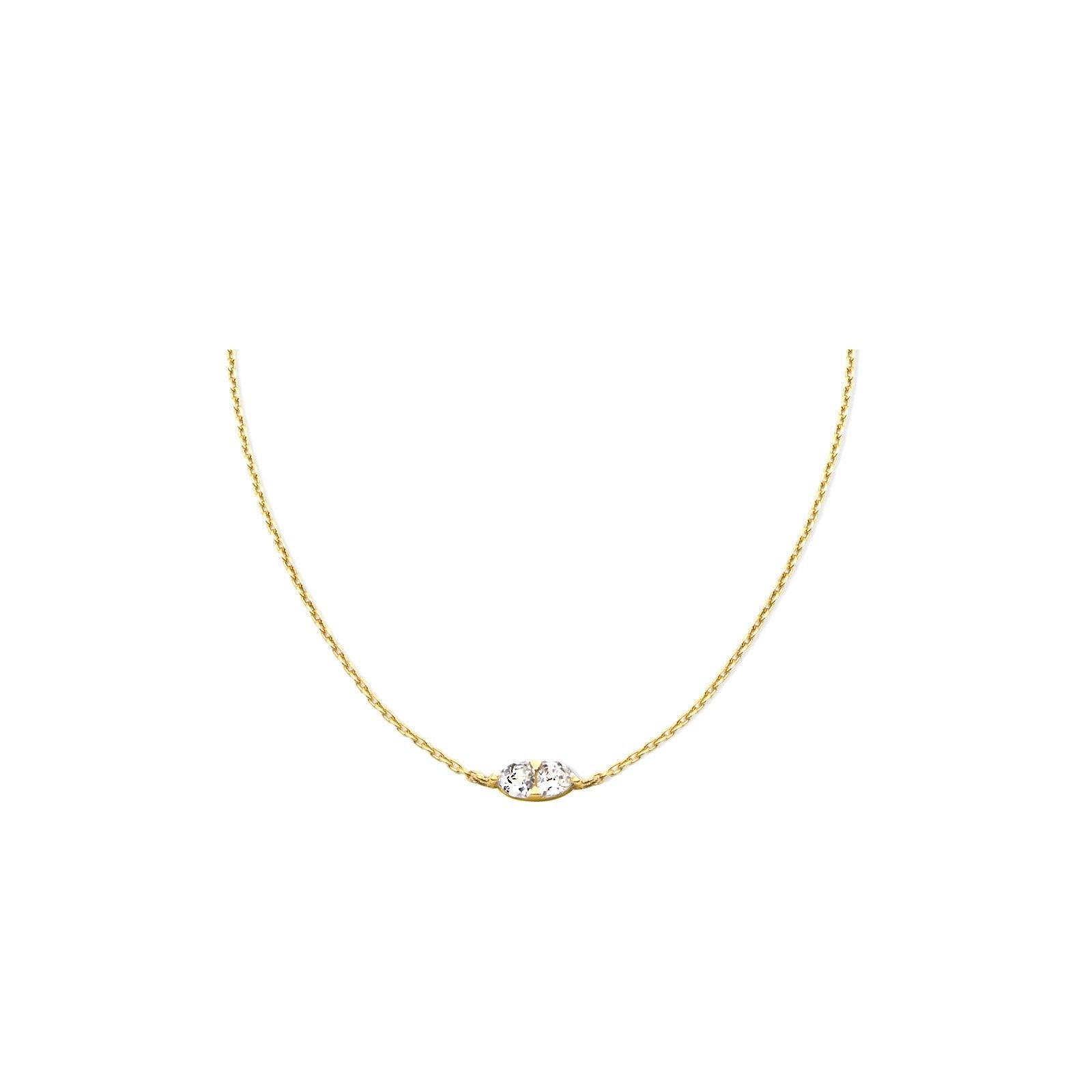 Theia - Vermeil & Sterling Silver Trillion Stone Pendant - Camille Jewelry