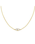 Double Trillion Solitaire Necklace | Gold Vermeil Semi-Fine Jewelry on a white background- Camille Jewelry