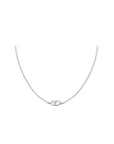 Double Trillion Solitaire Necklace Silver Semi-Fine Jewelry on a white background- Camille Jewelry