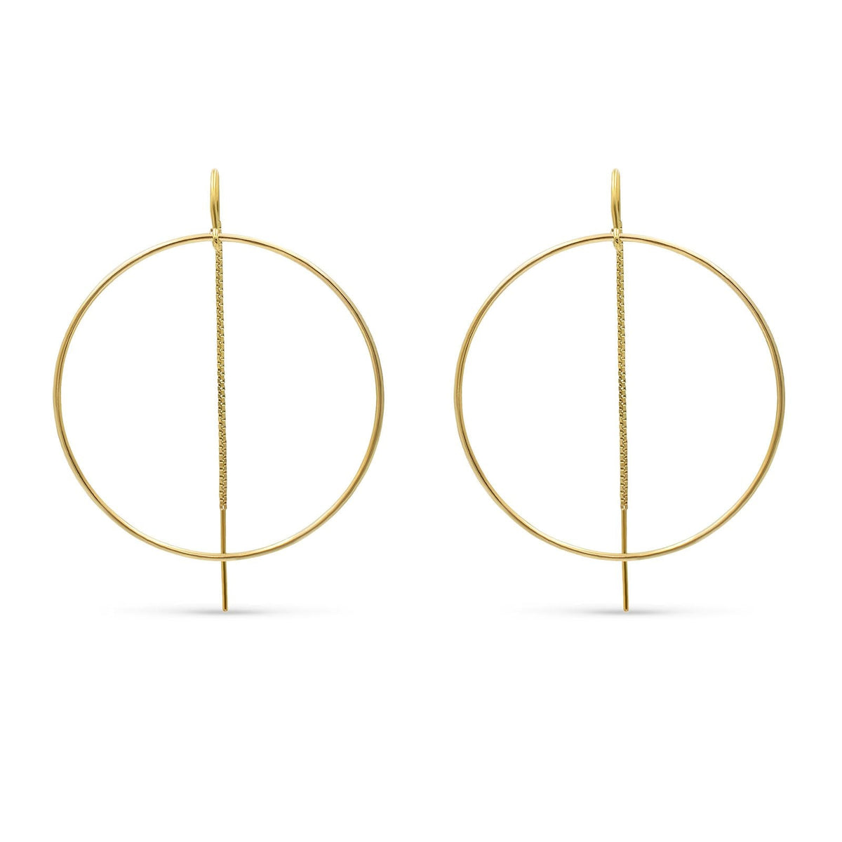 Threader Hoop Earrings in 14K Gold Filled - Camille Jewelry