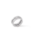 Insert Ring | Convertible Pavé Silver-Plated Band – Stackable Classic - Camille Jewelry