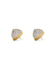 Gold Trillion Stud Earrings Concave 