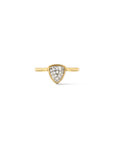 Gold Trillion Stackable Rings front view on a white background– Concave Pavé Everyday Bands - Camille Jewelry