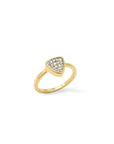 Gold Trillion Stackable Rings – Concave Pavé Everyday Bands on a white backgroubd - Camille Jewelry