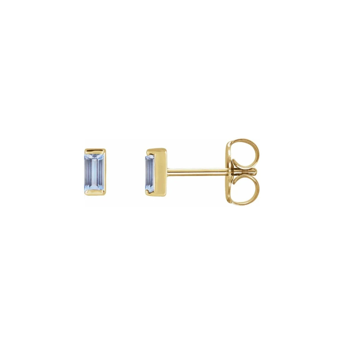 Tiny Stud Earrings in Natural Gemstone and 14K Gold - Camille Jewelry