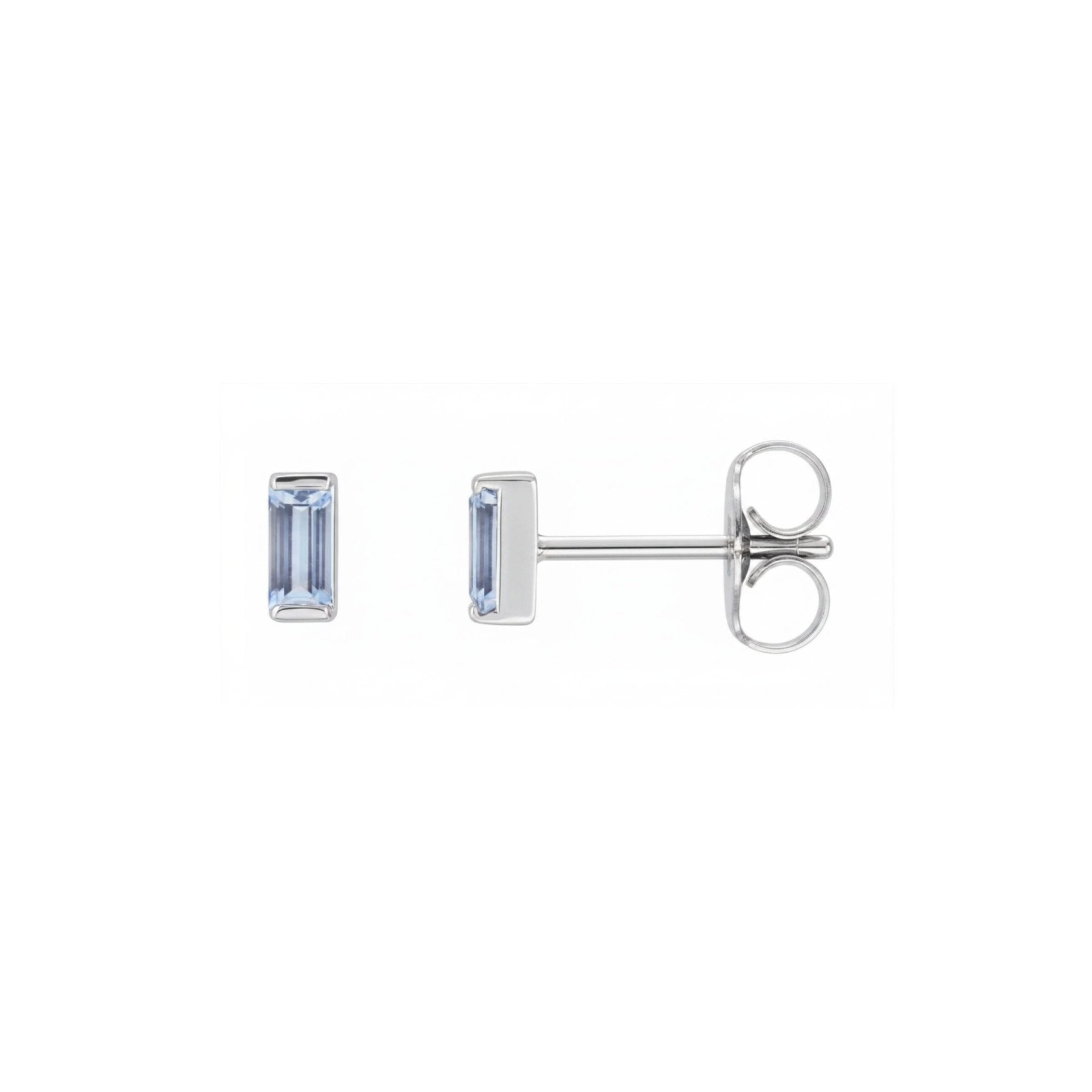 Tiny Stud Earrings in Natural Gemstone and 14K Gold - Camille Jewelry