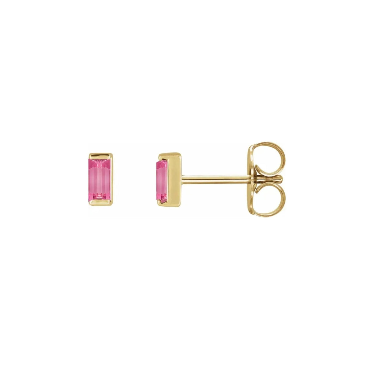 Tiny Stud Earrings in Natural Gemstone and 14K Gold - Camille Jewelry