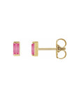 Tiny Stud Earrings in Natural Gemstone and 14K Gold - Camille Jewelry