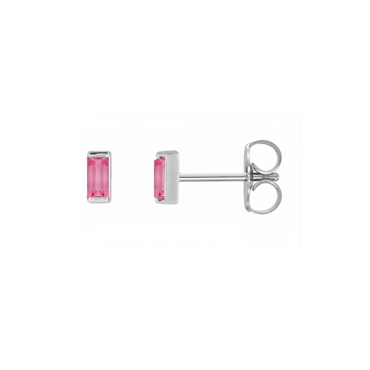 Tiny Stud Earrings in Natural Gemstone and 14K Gold - Camille Jewelry