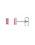 Tiny Stud Earrings in Natural Gemstone and 14K Gold - Camille Jewelry