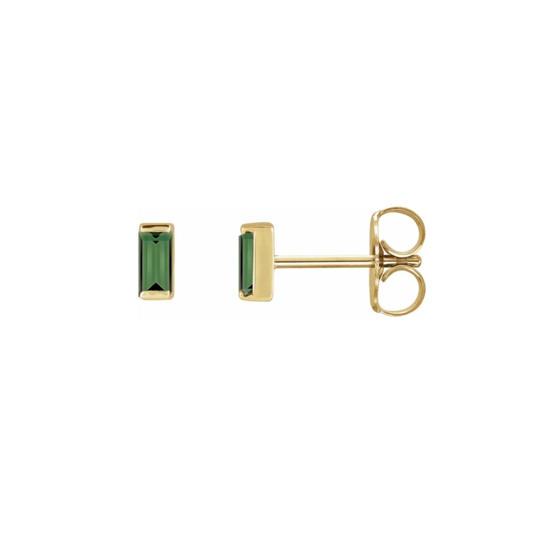 Tiny Stud Earrings in Natural Gemstone and 14K Gold - Camille Jewelry