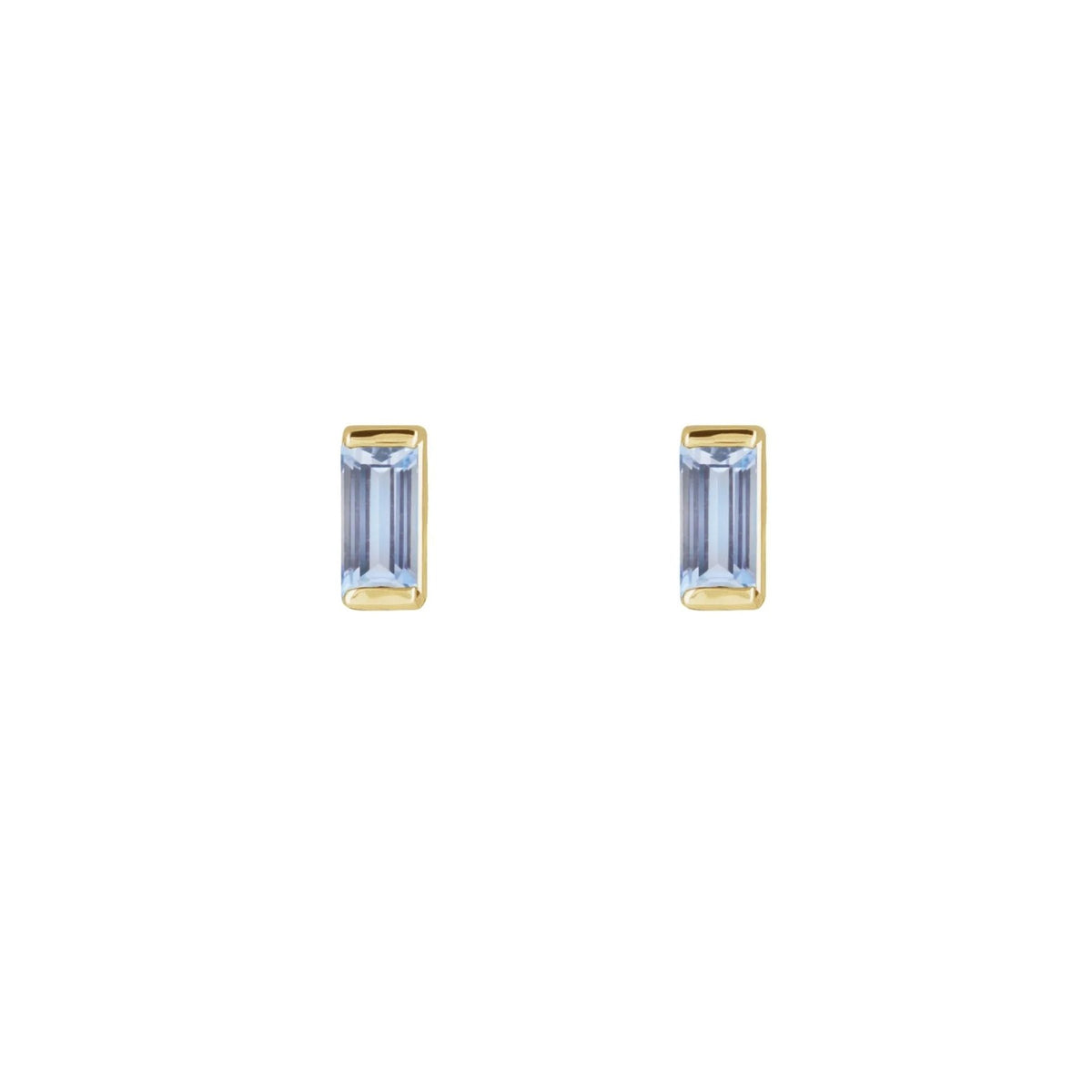 Tiny Stud Earrings in Natural Gemstone and 14K Gold - Camille Jewelry
