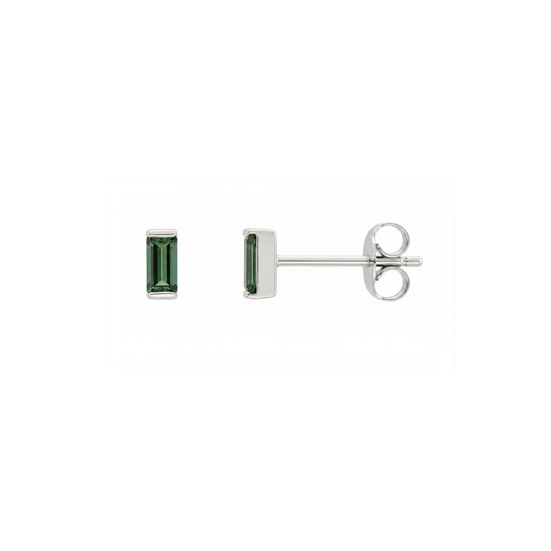 Tiny Stud Earrings in Natural Gemstone and 14K Gold - Camille Jewelry