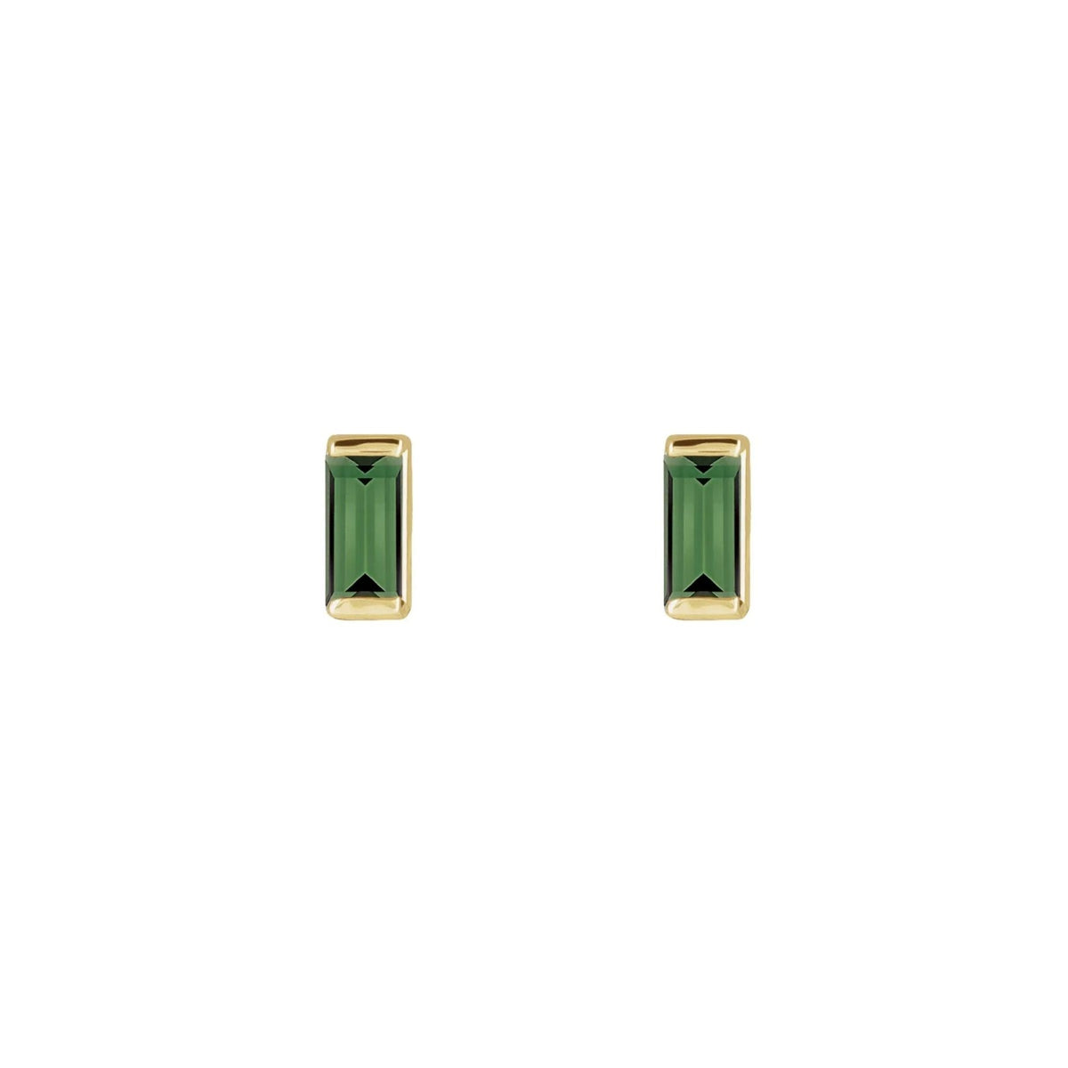 Tiny Stud Earrings in Natural Gemstone and 14K Gold - Camille Jewelry