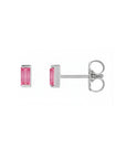 Tiny Stud Earrings in Natural Gemstone and 14K Gold
