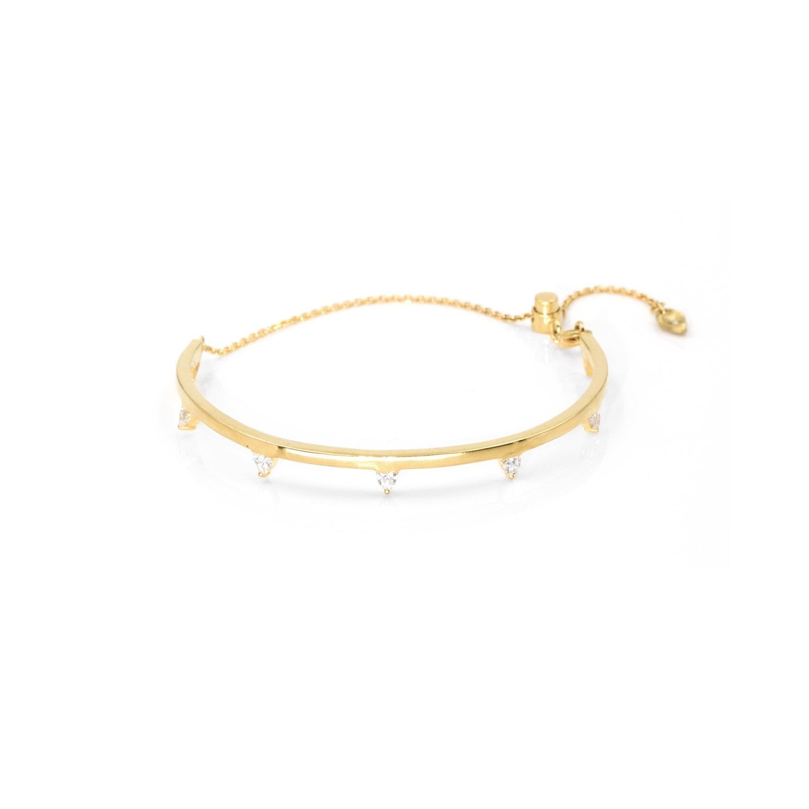 Trillion Cuff Bracelet – Edgy Bangle in Gold Vermeil - Camille Jewelry
