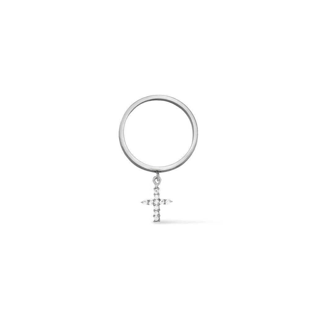 Vermeil & Sterling Silver Cross Charm Ring - Camille Jewelry