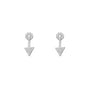 Sterling Silver Pave Arrow Stud Earrings on white background- Camille Jewelry