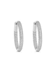  Sterling Silver Small Pave Hinged Hoop On White Background- Camille Jewelry