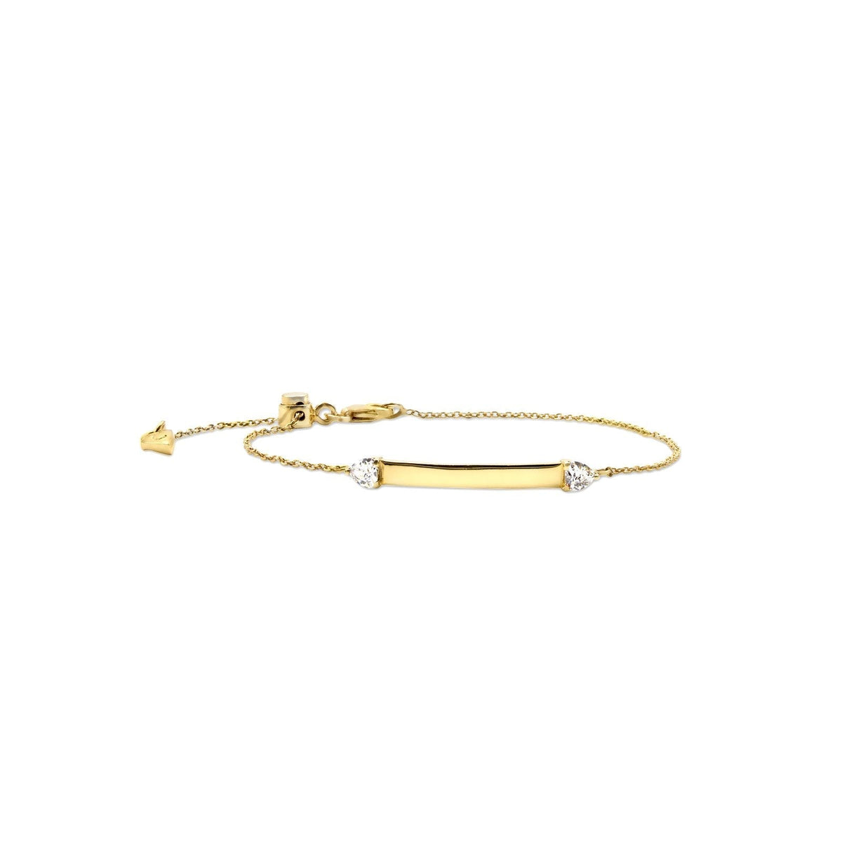 Gold Vermeil Women’s ID Bracelet on a white background– Customizable Jewelry - Camille Jewelry