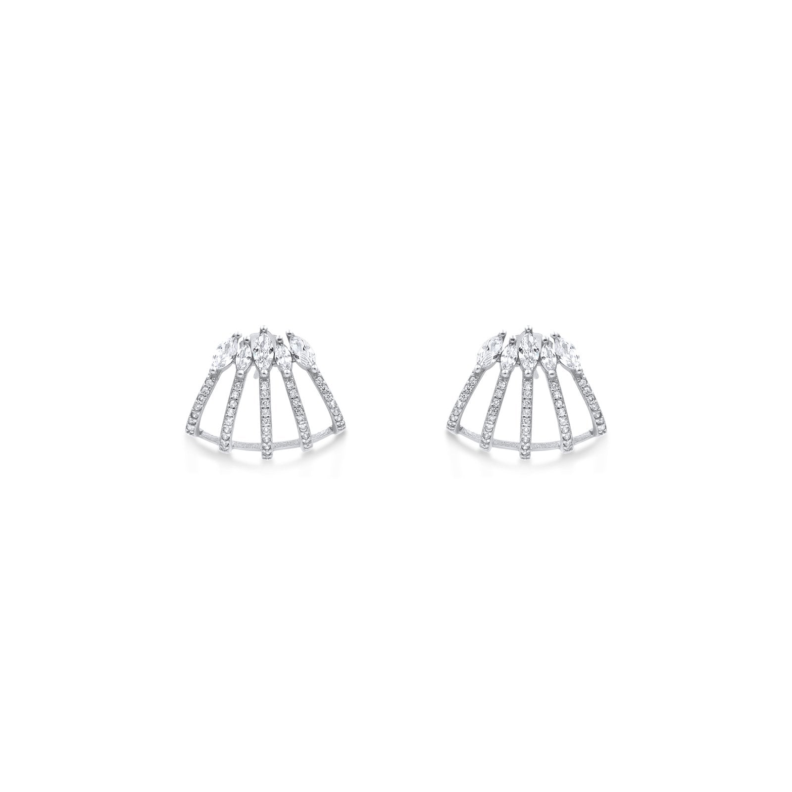 Wrap Glitz Stud Silver Earrings - Camille Jewelry