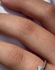 Women’s Stacking Ring – Skinny Trillion Pavé Band in Gold Vermeil