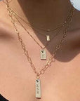 custom mini plaque gold filled necklace | Camille Jewelry